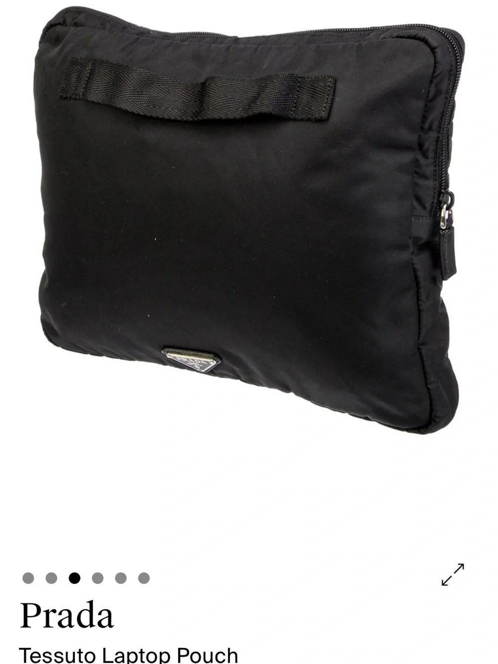 Prada Black Portfolio Tessuto Laptop with Top Handle